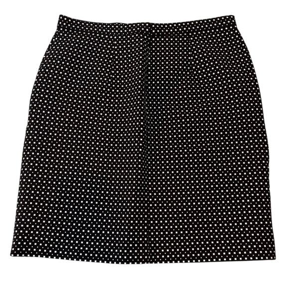 Anne Klein NWT Black White Polka Dot High Waist Pencil Skirt Sz 6 Workwear - Picture 2 of 5